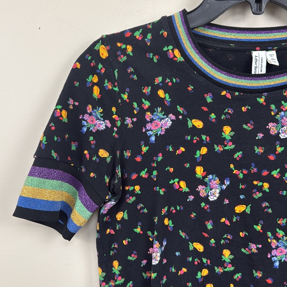- & other stories stretchy floral crew neck pull over t shirt small - Picture 3 of 9
